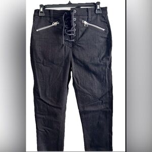 Rag & Bone Lace Up Gia Black Pant  Skinny High Rise Jeans Size 27